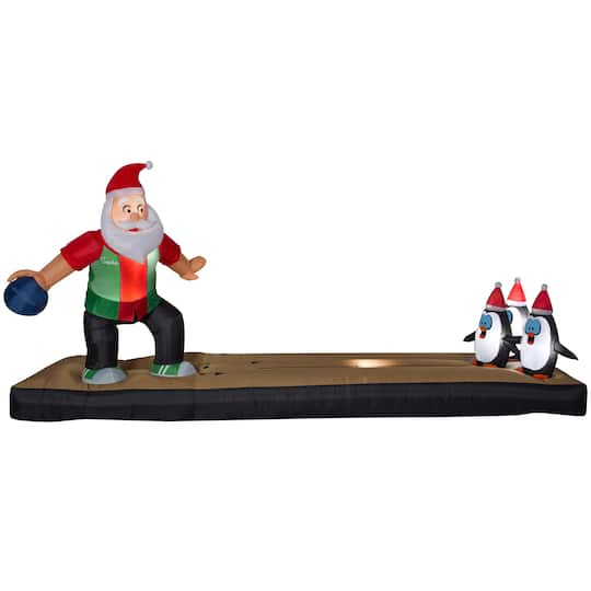 Gemmy Industries; 5ft. Airblown® Inflatable Christmas Santa Bowling Scene; Category:Shop all Inflatables; Image:1